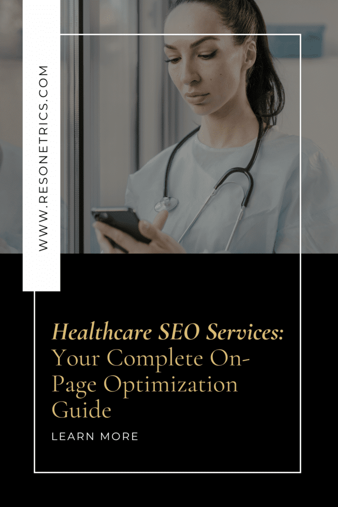 Healthcare seo services pin image.