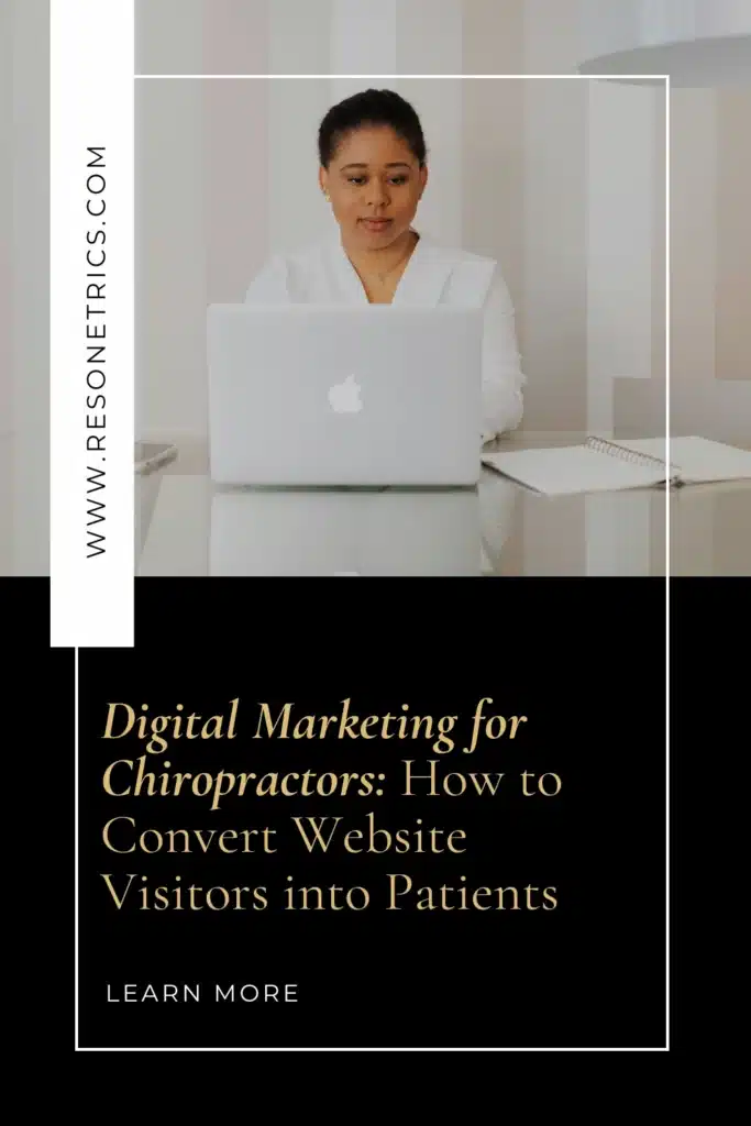 chiropractor looking up digital marketing on computer.