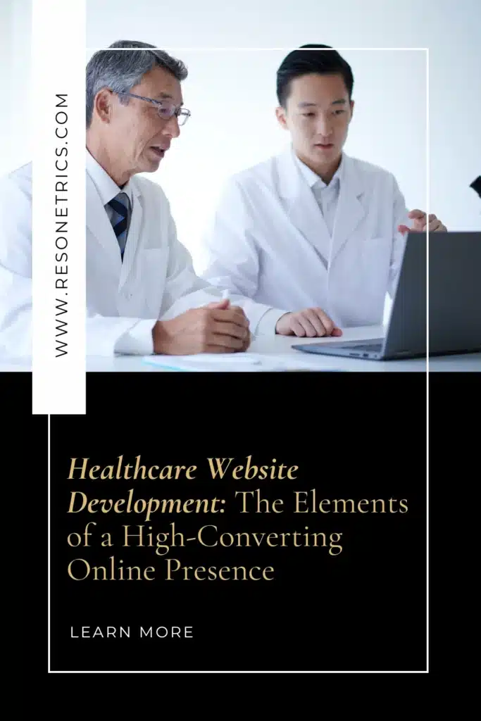 Two healthcare professionals reviewing a website, showing technical SEO services and healthcare website optimization