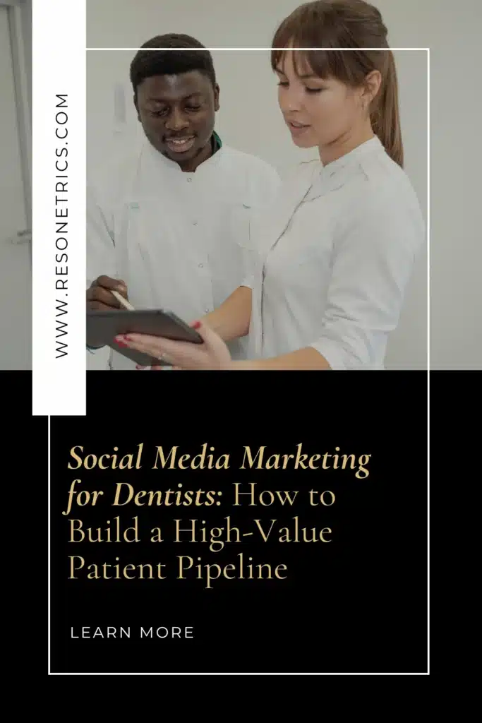 Man and woman using tablet to search social media marketing for dentists