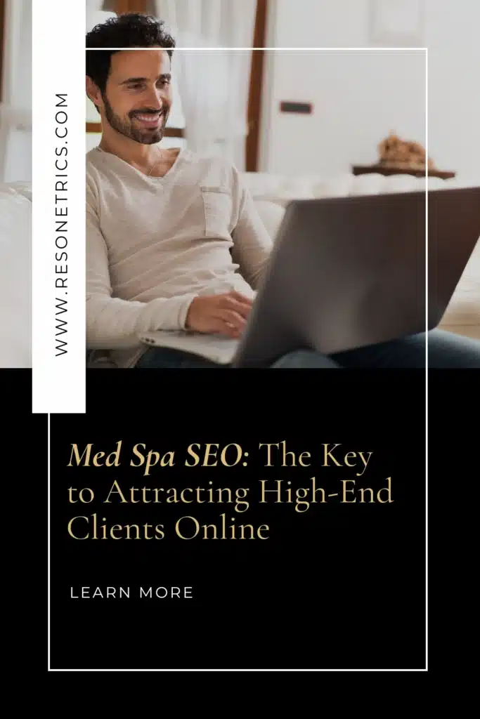 man searching on laptop for med spa SEO.