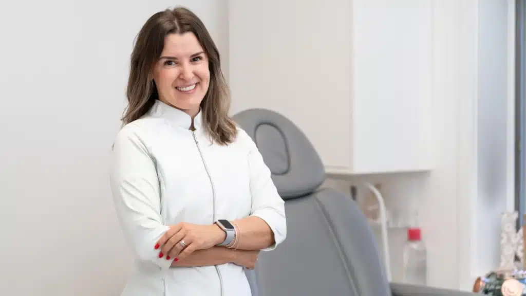 Smiling female provider in medspa setting — ideal for healthcare SEO agency content or promoting SEO services for small business.