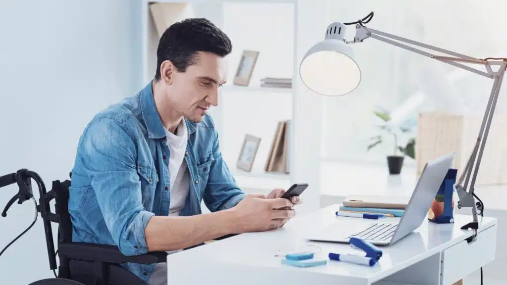 Image of a man scrolling on his phone, representing how potential clients interact with med spa websites and digital platforms. The image emphasizes med spa advertising, marketing for medical spas, and effective med spa digital marketing strategies.